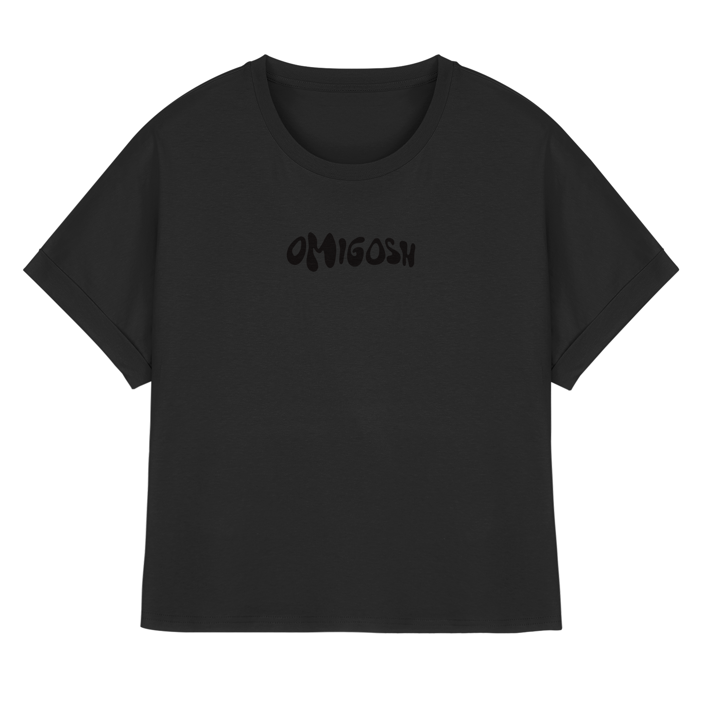 OMIGOSH Premium Womens Organic Rolled Sleeves T-Shirt