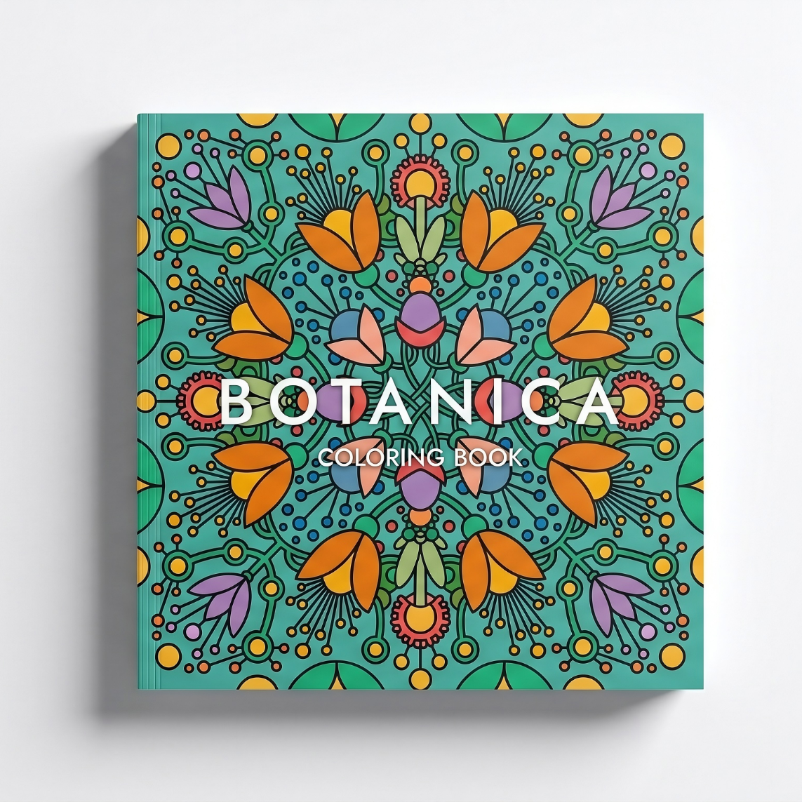BOTANICA premium botanical coloring book by Luka Torkovic Art and Media Studio - front cover design.